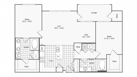 2 bed 2 bath D at The Hendrix, Atlanta, Georgia